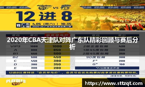 2020年CBA天津队对阵广东队精彩回顾与赛后分析